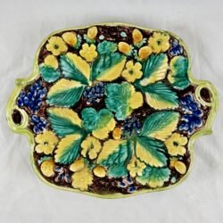 Samuel Alcock Strawberry & Grape Majolica Tray